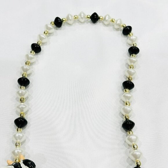 Mardi Gras Black & White Cows Cowbells Parade Party Beads Necklace - Picture 5 of 5